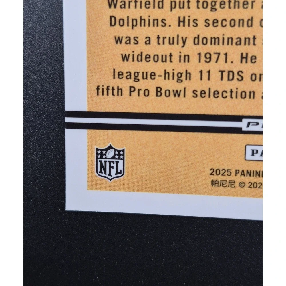 2025 Panini Prizm Paul Warfield #FLA-PWD Flashback Auto Green Scope Prizm /75
